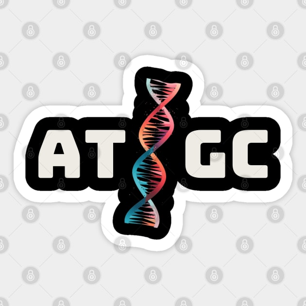 AT / GC, biotechnology, dna strand, molecular biology, gift present ideas Sticker by Pattyld